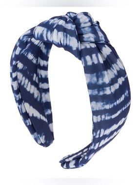 Blue Tie-Dye Waves 🌊 Knotted Headband (Flexible Band)